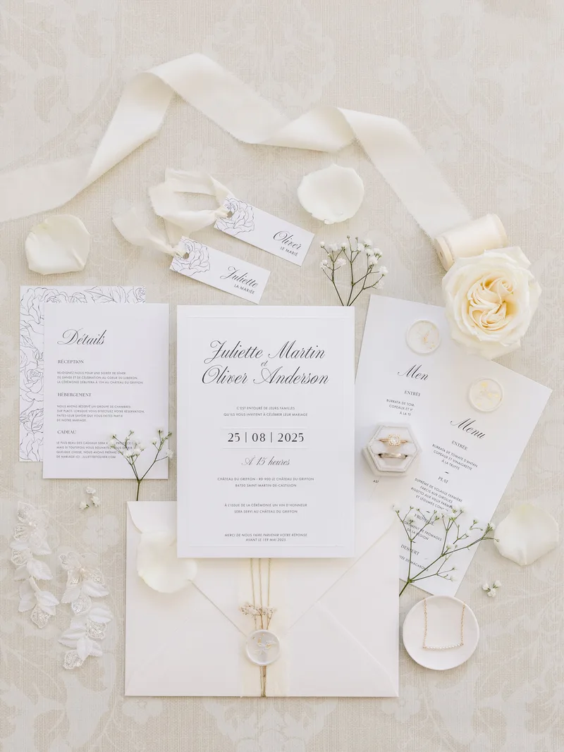 Papeterie et faire-part de mariage au Château du Griffon